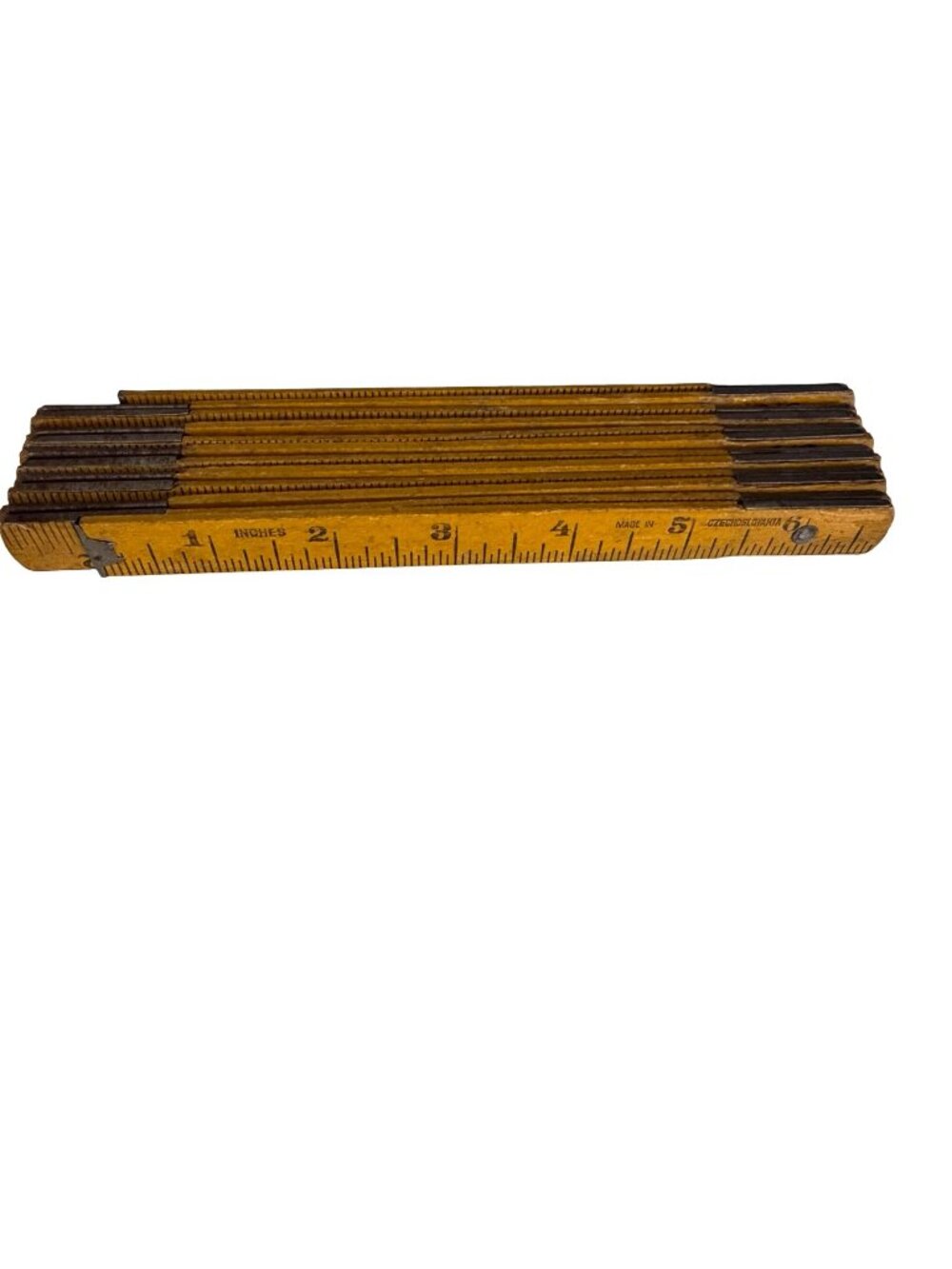 Vintage Folding Carpenter's Rule 72" Wood Measuring Stick Made in Czechoslovakia